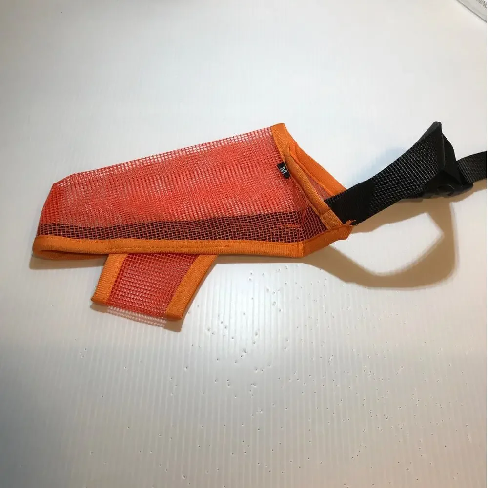 Comfort Breathable Orange Dog Mesh Muzzle Anti-bark Medium